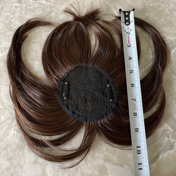 NWT 8” Chestnut dark brown topper straight blunt bangs price firm unless bundled - Picture 2 of 12